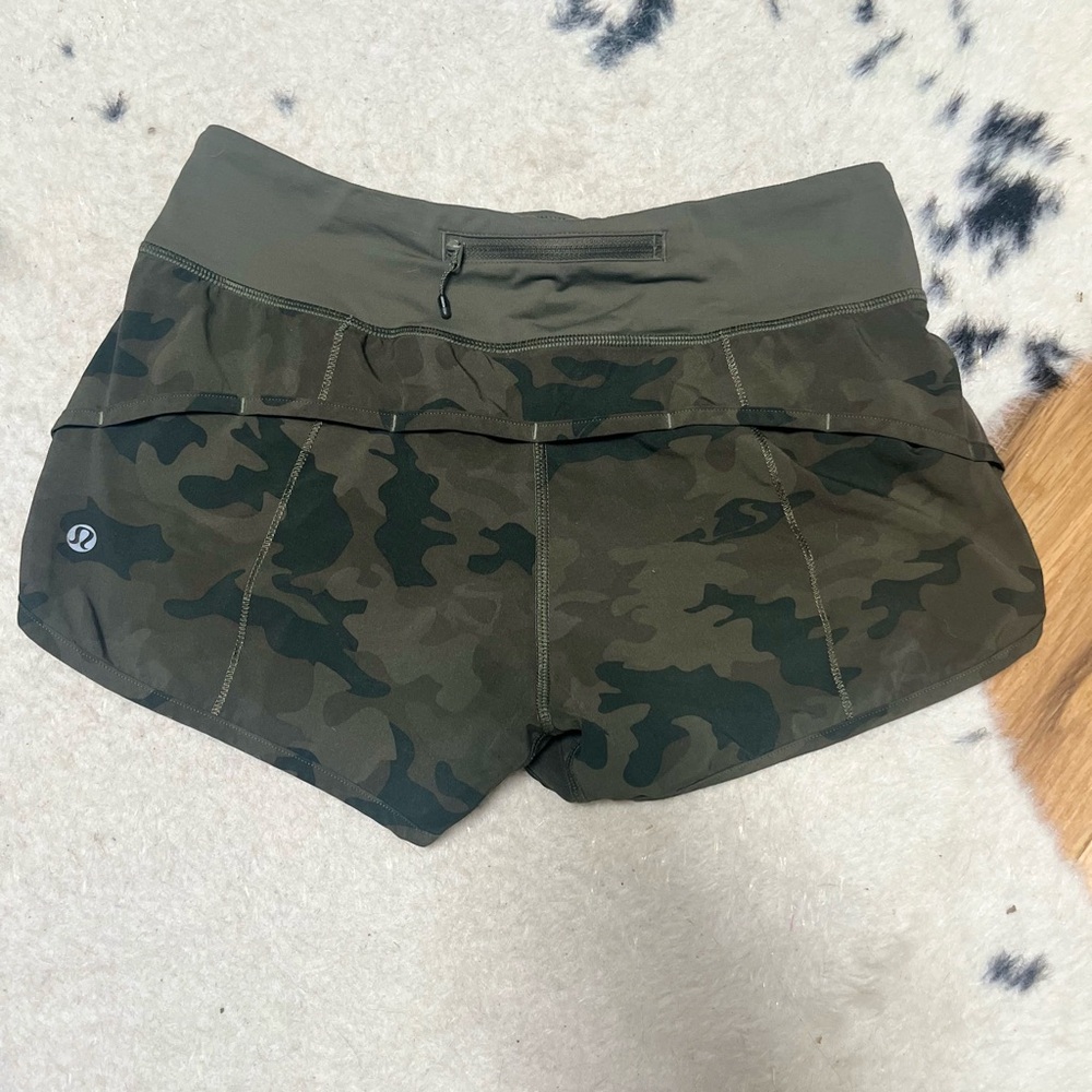 lululemon athletica Green Camouflage Athletic Shorts